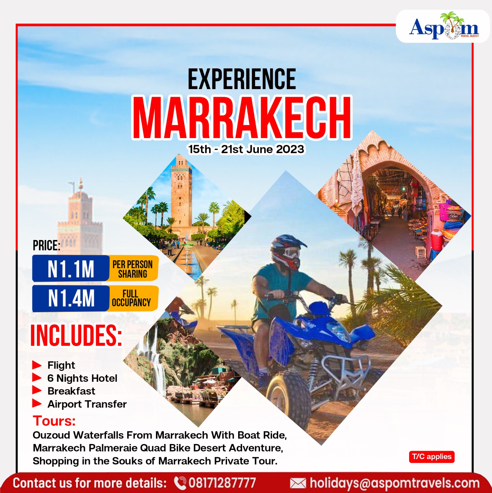 EXPERIENCE MARRAKECH JUNE 15TH
