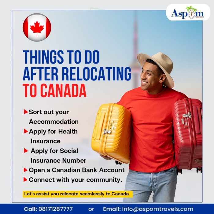 Things to do after relocating to Canada