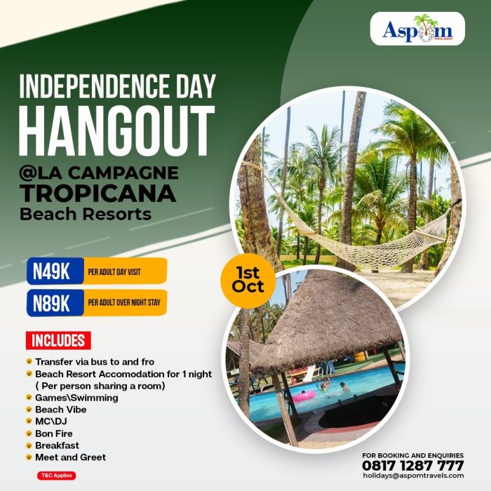 Independence Day Hangout at LA CAMPAGNE TROPICANA Beach Resorts