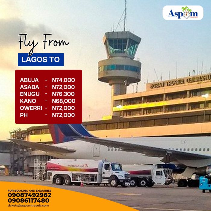 Book Cheap Flights. Fly from Lagos to Abuja, Asaba, Enugu, Kano, Owerri, PH